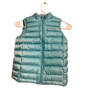 EDDIE BAUER Girls Aqua Teal Puffer Vest Size‎ XS 5/6 Down Lightweight